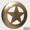 1528286 - PBR Game 3D Models - Sheriff Round Badge 3D Max