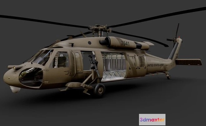 1528300 - PBR Game 3D Models - Sikorsky UH 60 Black Hawk US Army 3D Max