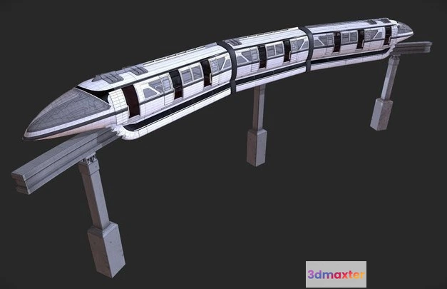 1528304 - PBR Game 3D Models - Silver Star Monorail 3D Max