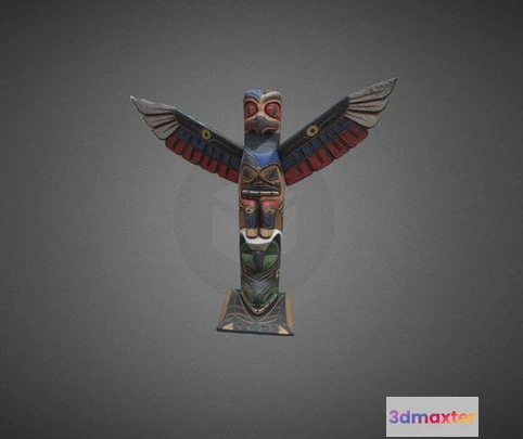 1528316 - PBR Game 3D Models - Small Wood Totem 3D Max