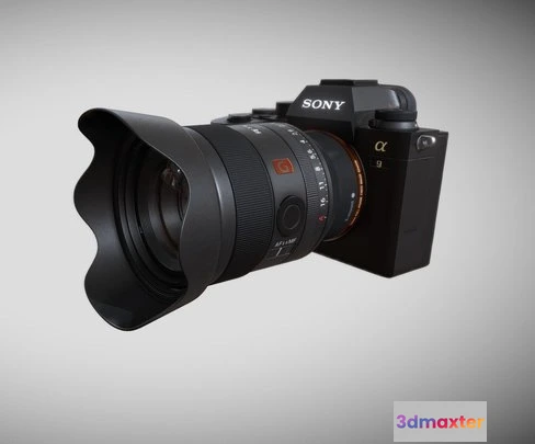 1528336 - PBR Game 3D Models - Sony A9 II With Lens 3D Max