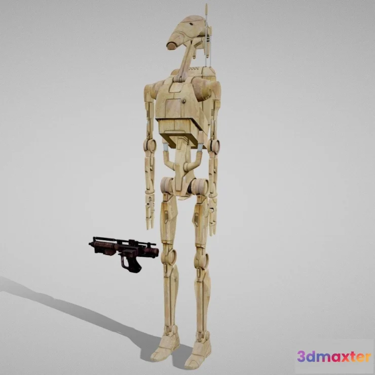 1528380 - PBR Game 3D Models - Star Wars Battle Droid 3D Max