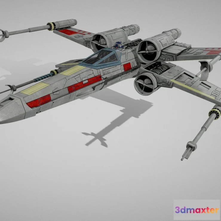 1528396 - PBR Game 3D Models - Star Wars X Wing Fighter With Interior 3D Max