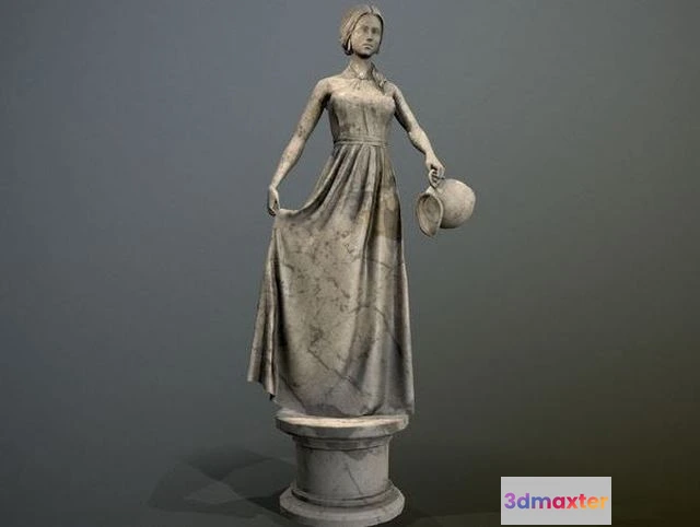 1528402 - PBR Game 3D Models - Statue - Water Lady 3D Max