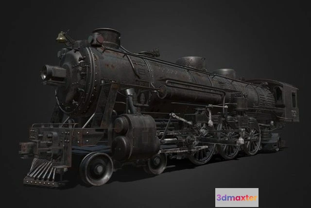1528404 - PBR Game 3D Models - Steam Engine Locomotive 3D Max