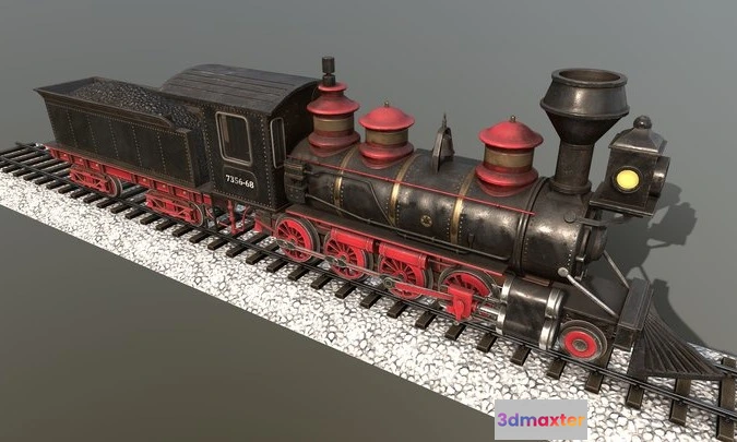 1528406 - PBR Game 3D Models - Steam Locomotive 3D Max