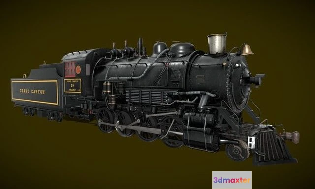 1528410 - PBR Game 3D Models - Steam Train (Animated) 3D Model (2) 3D Max