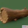 1528434 - PBR Game 3D Models - Stylized Log Digital Sculpting 3D Max
