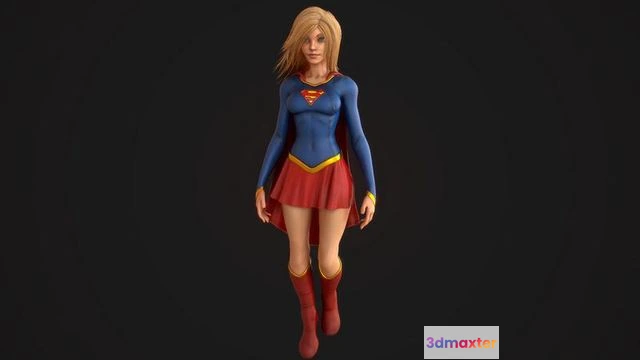 1528462 - PBR Game 3D Models - Supergirl Low-poly 3D Max