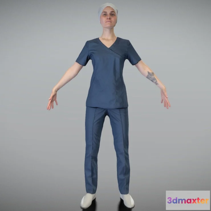 1528468 - PBR Game 3D Models - Surgical Doctor Female Ready For Animation 162 3D Max