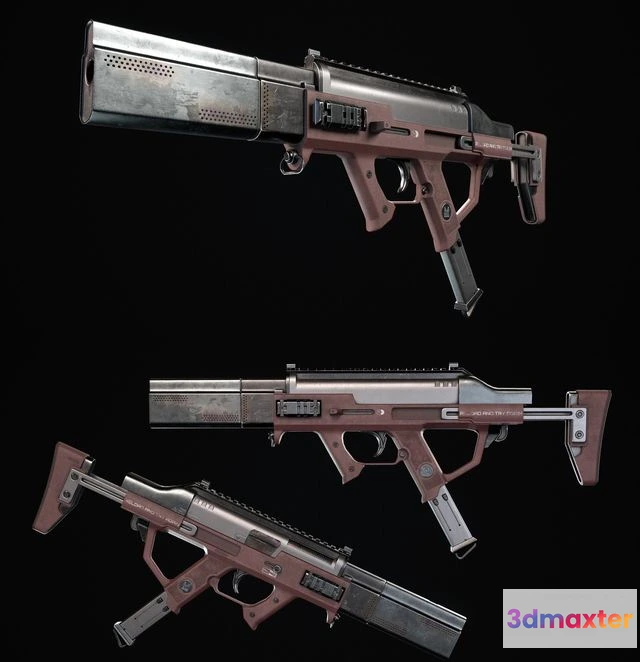 1528474 - PBR Game 3D Models - Suricate Submachine Gun 3D Max