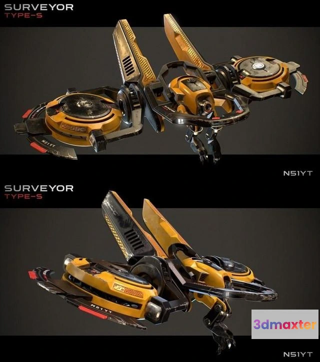 1528476 - PBR Game 3D Models - Surveyor Drone Type-S 3D Max