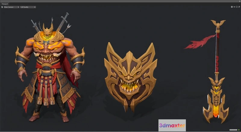 1528492 - PBR Game 3D Models - Sword and shield monster 3D Max