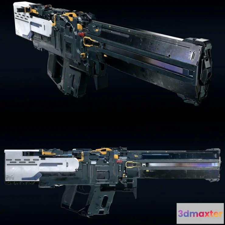 1528516 - PBR Game 3D Models - TDR V74 - SciFi Rifle 3D Max