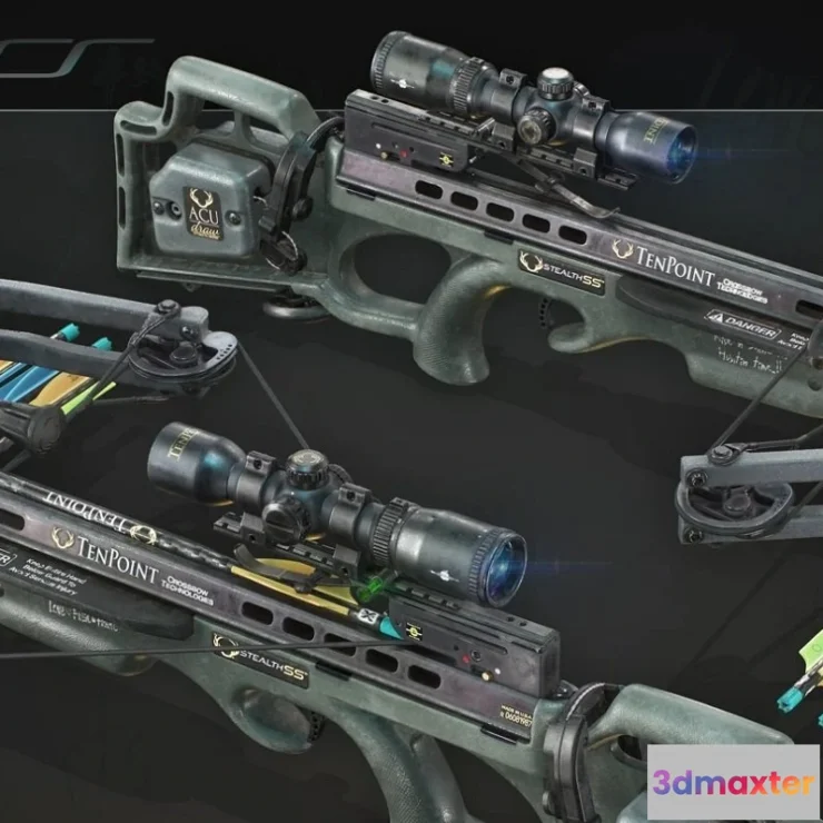 1528522 - PBR Game 3D Models - Tenpoint Stealth SS Crossbow 3D Max