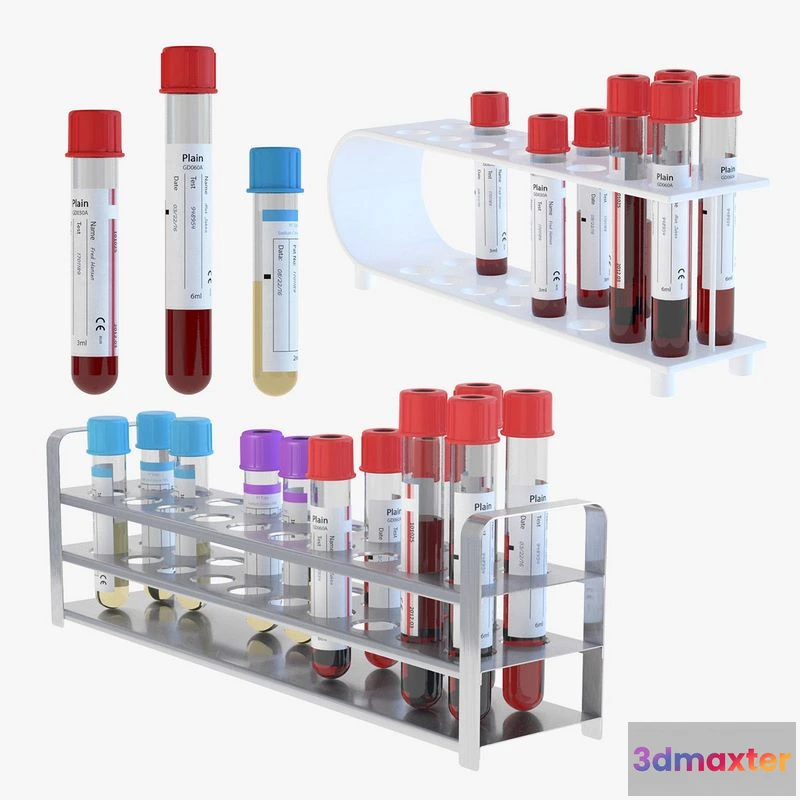 1528524 - PBR Game 3D Models - Test Tubes Set 3D Max