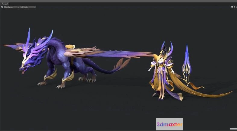 1528538 - PBR Game 3D Models - The Queen dragon 3D Max