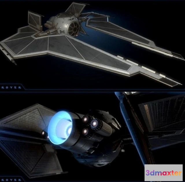 1528554 - PBR Game 3D Models - Tie Destroyer 3D Max