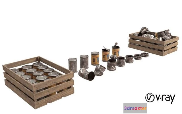 1528558 - PBR Game 3D Models - Tin Cans 3D Max