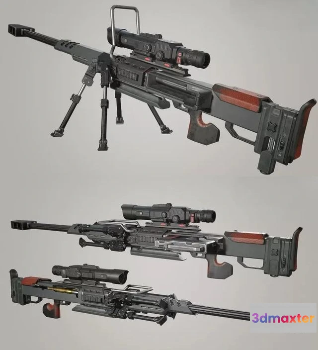 1528560 - PBR Game 3D Models - Titanfall Sniper Rifle 3D Max