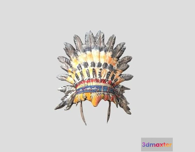 1528596 - PBR Game 3D Models - Traditional Feathered Headdress Native American 3D Max