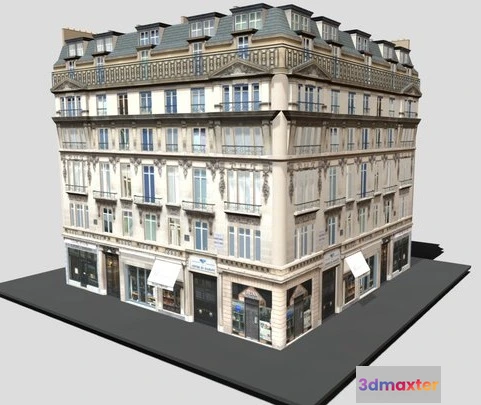1528632 - PBR Game 3D Models - Typical Parisian Apartment Building 19 3D Max