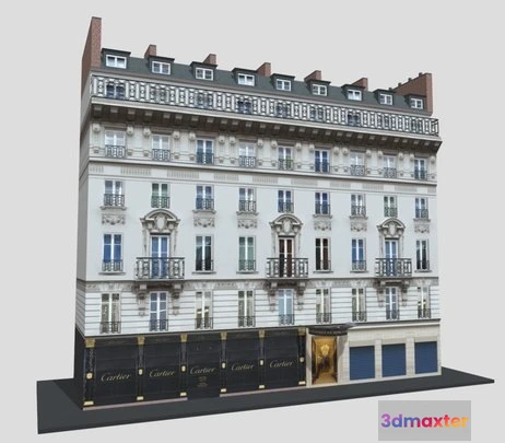 1528636 - PBR Game 3D Models - Typical Parisian Apartment Building 27 3D Max