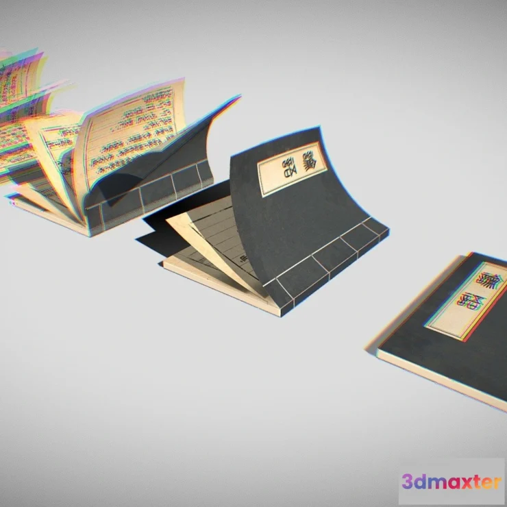 1528648 - PBR Game 3D Models - Universal Hardcover Book Thread Bound Book 3D Max