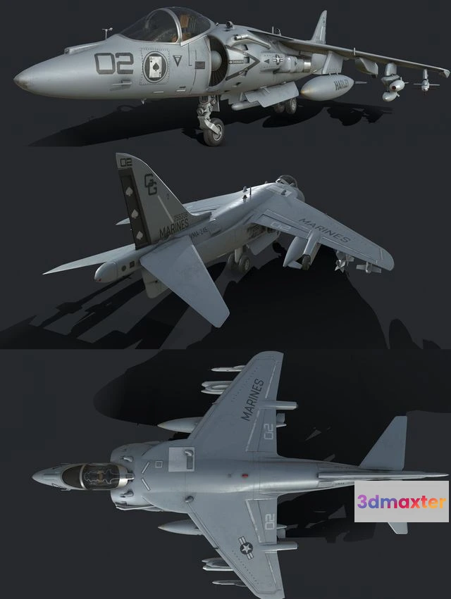 1528652 - PBR Game 3D Models - USMC AV-8B Super-Harrier II 3D Max