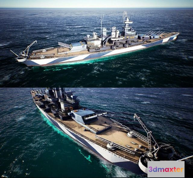 1528656 - PBR Game 3D Models - USS Carolina battleship 3D Max