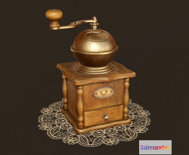 1528688 - PBR Game 3D Models - Vintage Coffee Grinder 3D Max