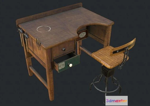 1528794 - PBR Game 3D Models - Workbench Table 3D Max