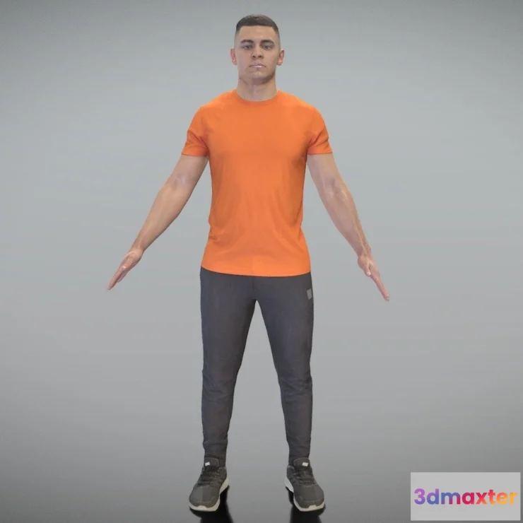 1528806 - PBR Game 3D Models - Young Man In Sportswear Ready For Rigging 353 3D Max