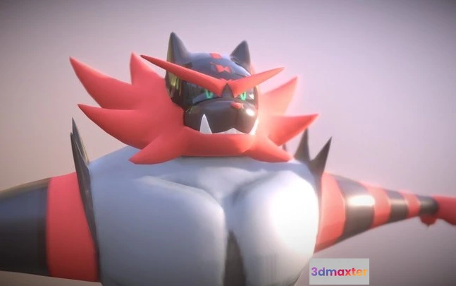 1528820 - PBR Game 3D Models - (Pokemon Sun Moon) Incineroar Rig 3D Max