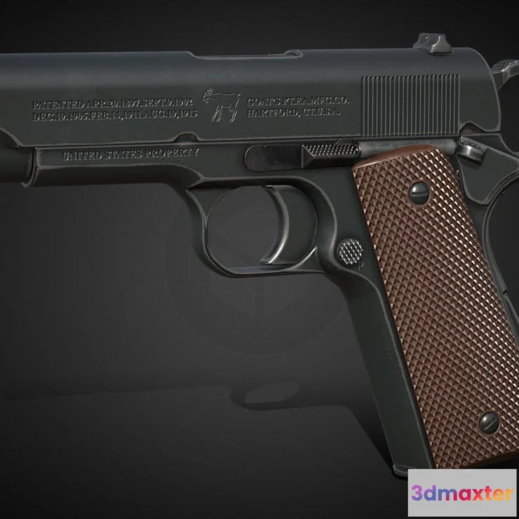 1528822 - PBR Game 3D Models - 1911 Pistol 3D Max