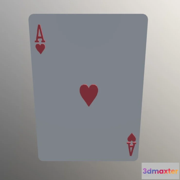 1528858 - PBR Game 3D Models - Ace Of Hearts Rider Back 3D Max