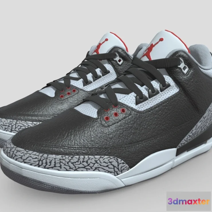 1528872 - PBR Game 3D Models - Air Jordan 3 Retro 3D Max