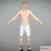 1528918 - PBR Game 3D Models - Athletic Man In Shorts Ready For Animation 152 3D Max