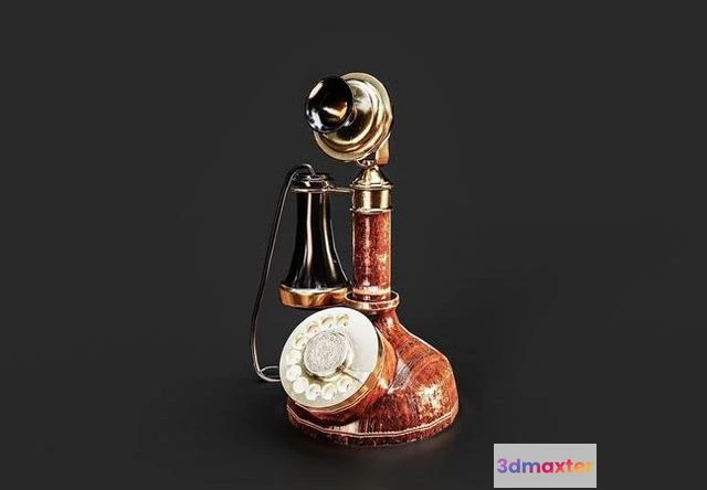 1528998 - PBR Game 3D Models - Candlestick Phone 3D Max