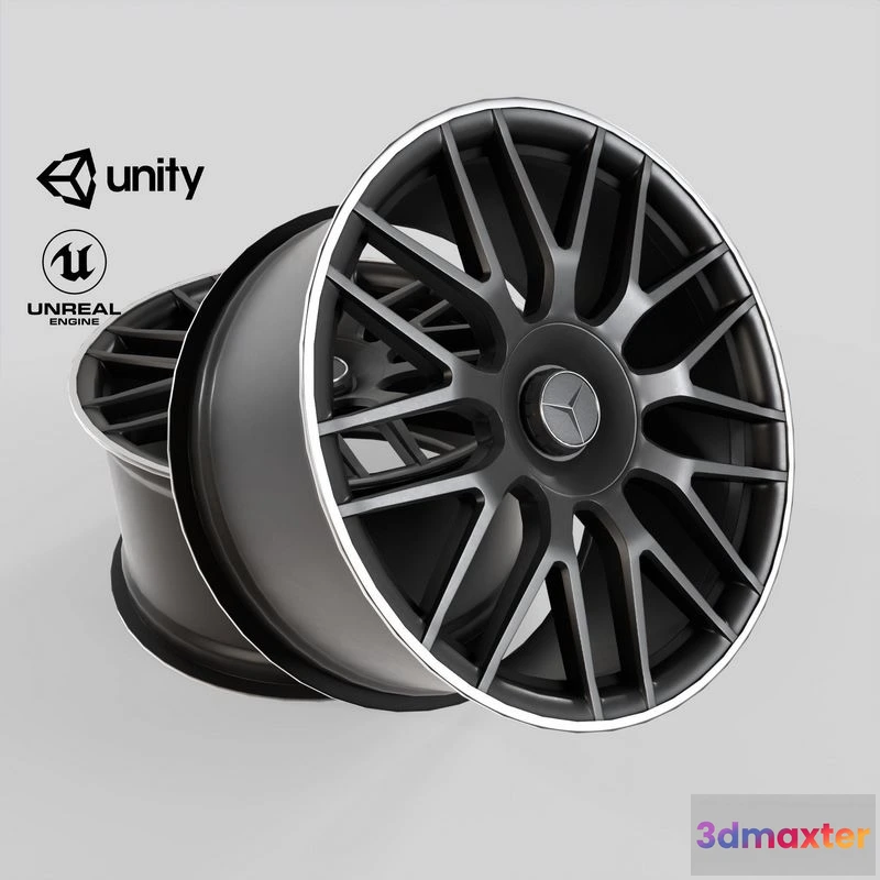 1529002 - PBR Game 3D Models - Car Rim Wheel Mercedes-benz c63 AMG 19 inch 3D Max