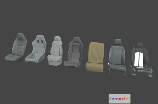 1529004 - PBR Game 3D Models - Car Seat Pack 03 3D Max