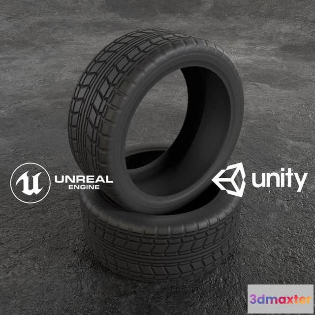 1529006 - PBR Game 3D Models - Car Tire Wheel Sport Gameready tupe 2 3D Max