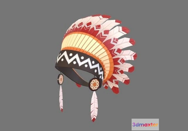 1529030 - PBR Game 3D Models - Chief Headdress 3D Max