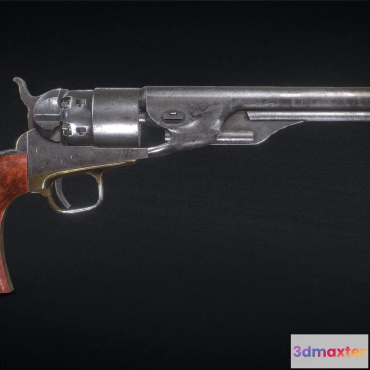 1529048 - PBR Game 3D Models - Colt Army Model 1860 Revolver 3D Max