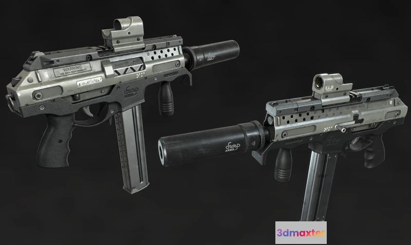 1529054 - PBR Game 3D Models - Concept 10mm AUTO SMG 3D Max