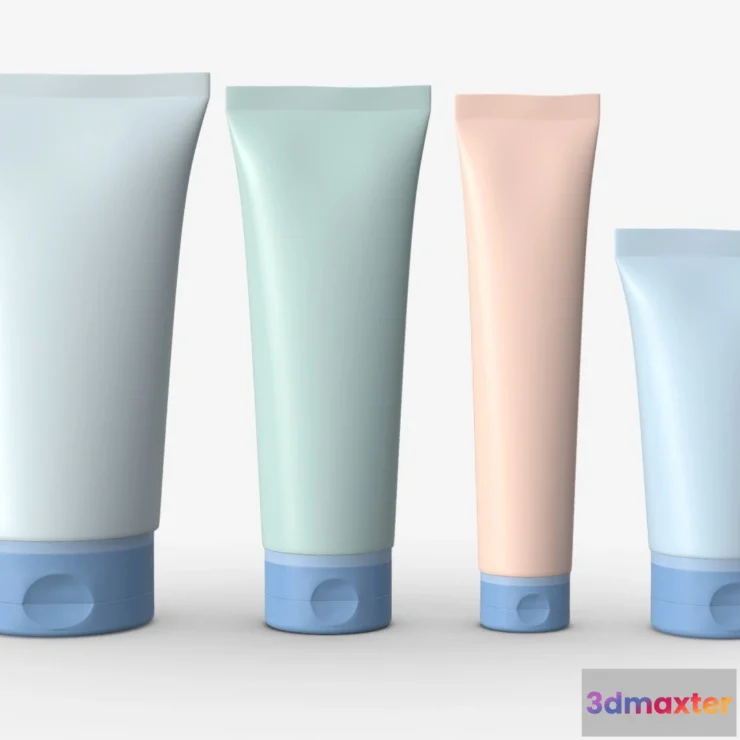 1529056 - PBR Game 3D Models - Cosmetics Tube Set 01 Mockup 3D Max