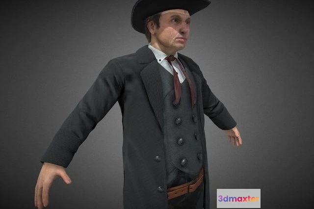 1529064 - PBR Game 3D Models - Cowboy Character 3D Max