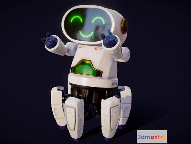 1529076 - PBR Game 3D Models - Cute Robot Toy   Game And Film Ready 3D Model 3D Max