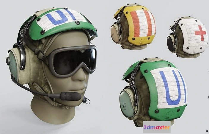 1529088 - PBR Game 3D Models - David Clark HGU24P-HGU25P Helmet 3D Max