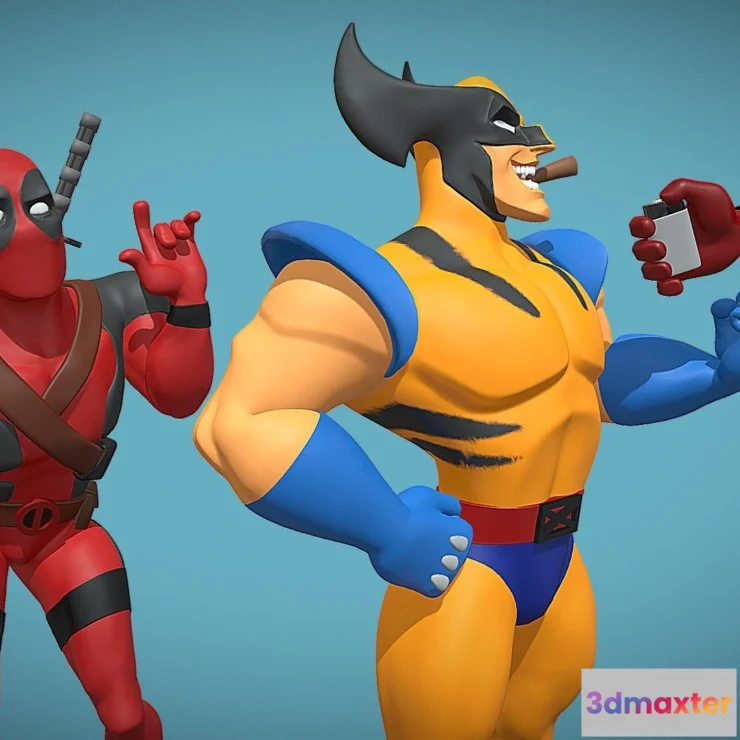 1529090 - PBR Game 3D Models - Deadpool And Wolverine 3D Max